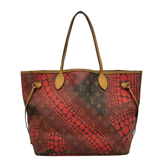 Auth LOUIS VUITTON Neverfull MM M40686 Rouge Louis Vuitton x Yayoi Kusama GI2132 - Picture 1 of 16